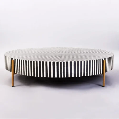 Dijon Bone inlay and mild steel geometrical center table