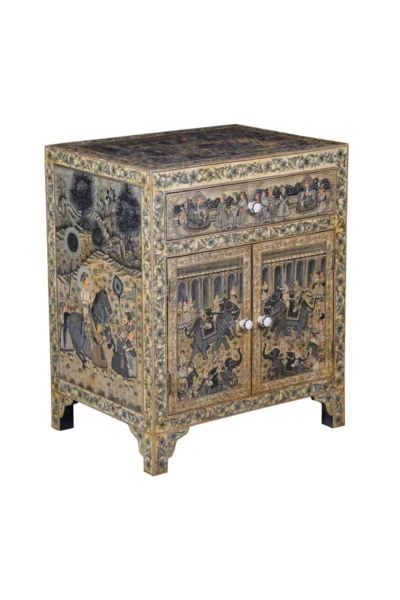 Fine painted bone inlay cabinet
