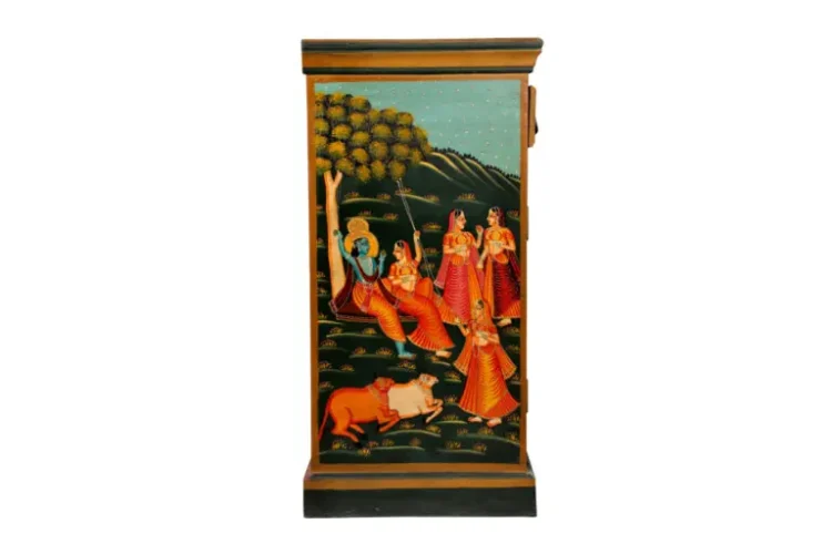 Krishna Wooden Sideboard - Purana Darwaza