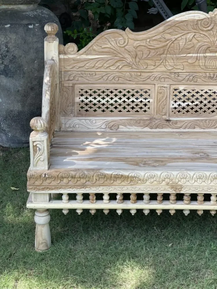 Teak wood Sofa Bench - Purana Darwaza
