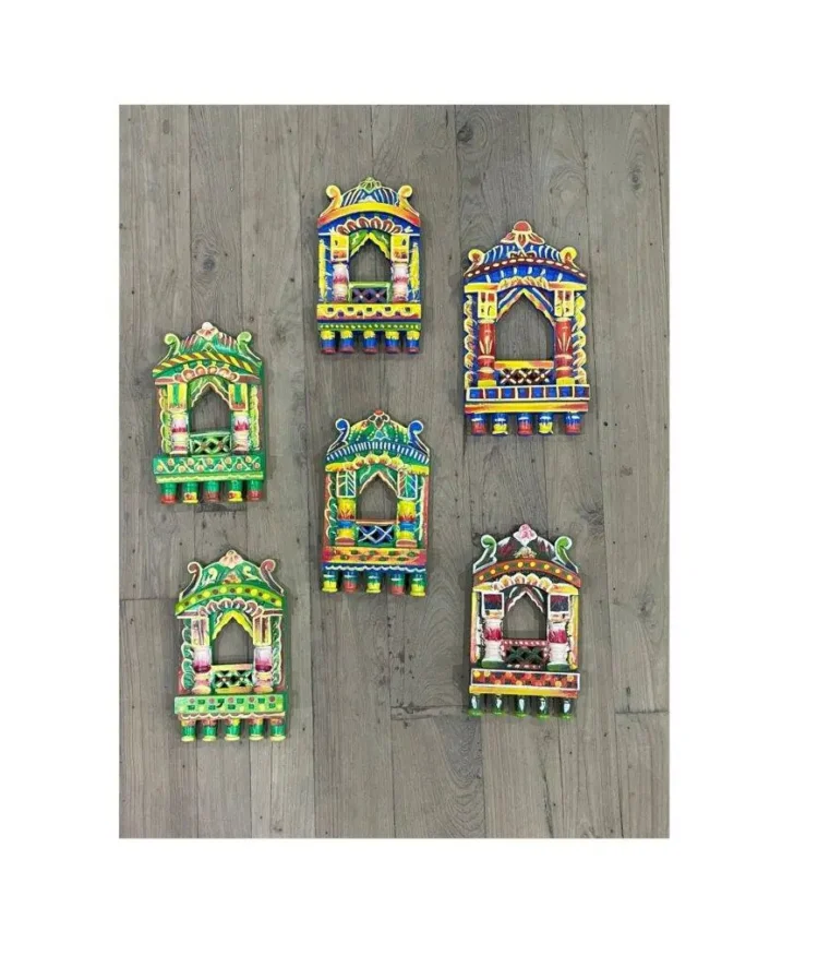Valence Wooden Jharokha mirrors - Set of 6 - Purana Darwaza