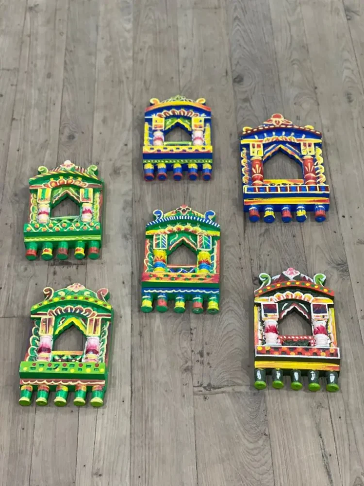 Valence Wooden Jharokha mirrors - Set of 6 - Purana Darwaza