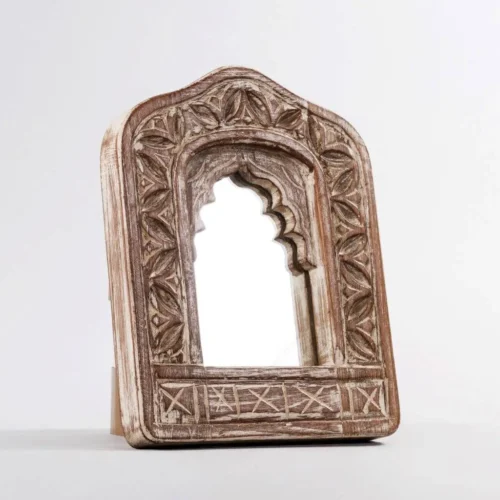 Vintage Wooden Temple Mirror, Wooden Arch Mirror Frames, Mirror Frame