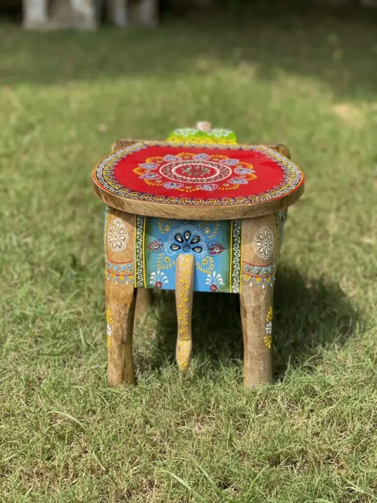 Wooden hand painted table - Purana Darwaza