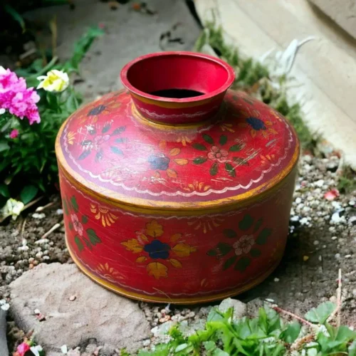 Ambur Vintage Indian hand painted water pot