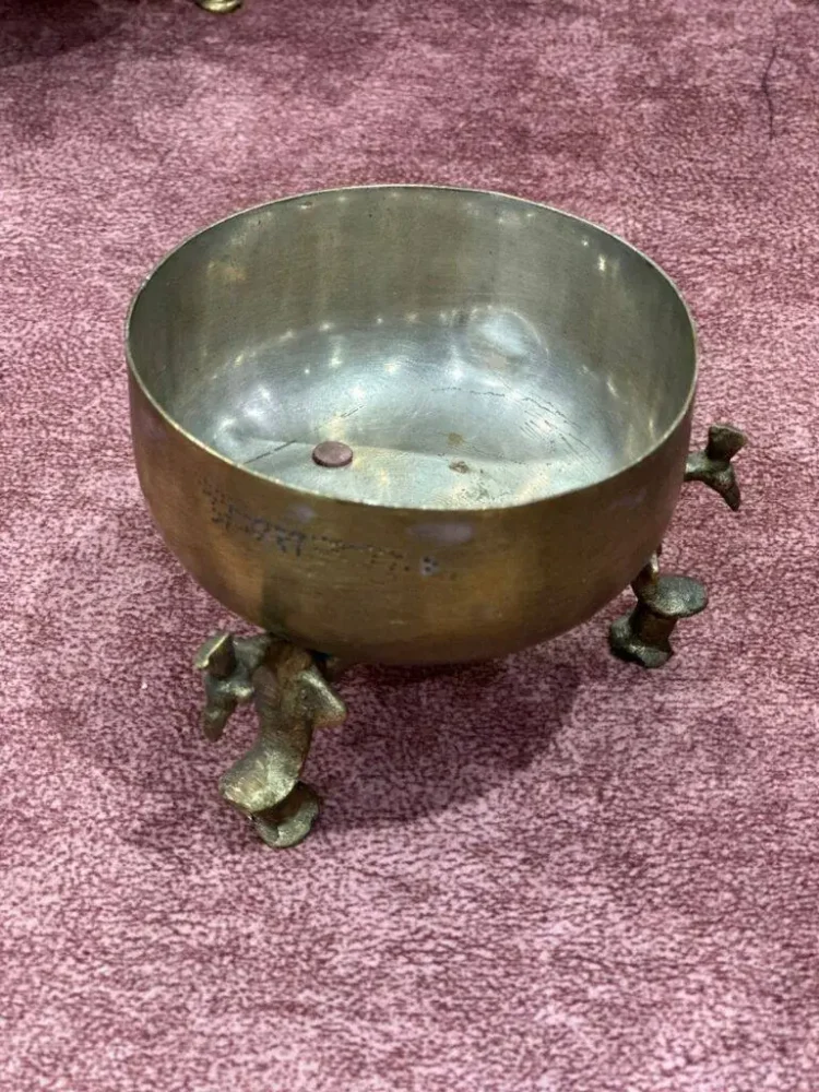 Katori Vintage brass bowl set of 6, Indian brass Katori on stand, vintage brass katori - Purana Darwaza