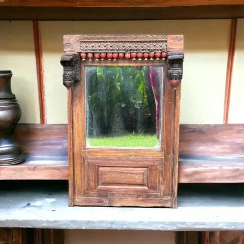 Dhara Vintage Teak wood Indian mirror