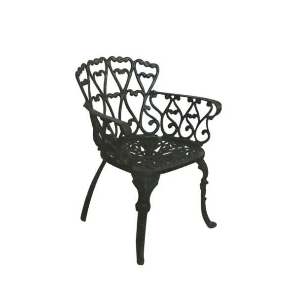Dharya Outdoor Cast Iron Chair with Exquisite Carvings 3