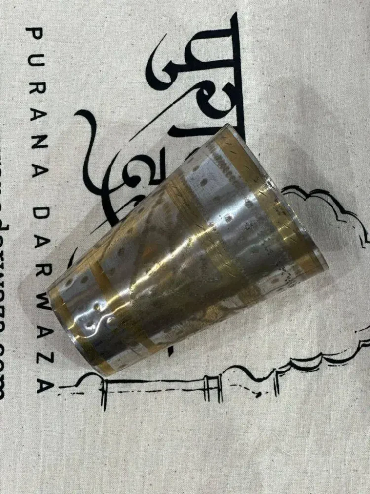 Patiala Vintage Brass Lassi Glass - Purana Darwaza