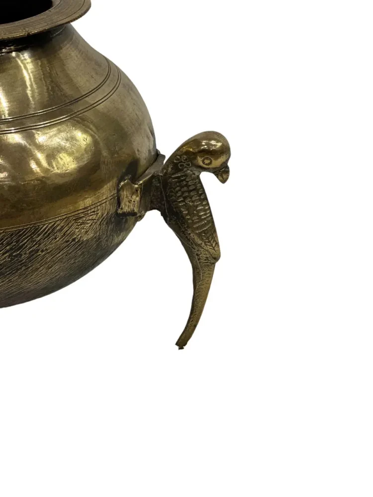 Kunal Vintage Brass Pot on Peacock-Shaped Legs - Purana Darwaza