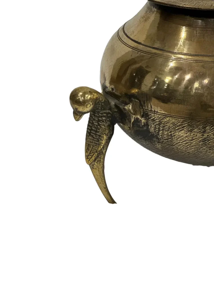 Kunal Vintage Brass Pot on Peacock-Shaped Legs - Purana Darwaza