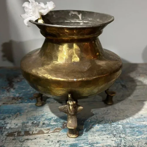 Pauri Vintage Brass Flower Pot 1