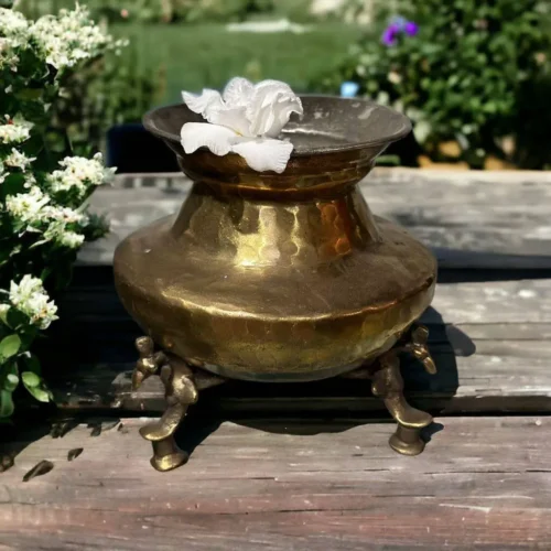 Pauri Vintage Brass Flower Pot