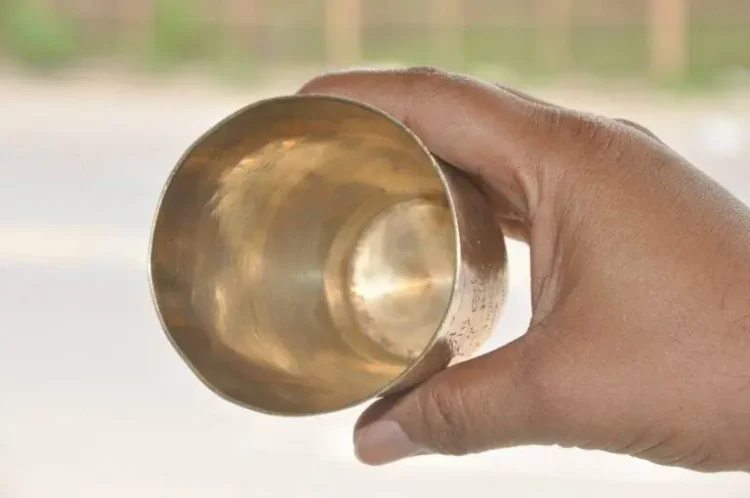 Phagwara Vintage Brass Lassi Glass Set of 4 - Purana Darwaza