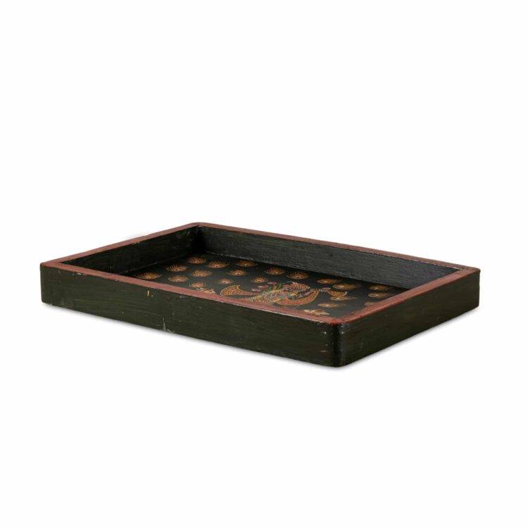 Wooden hand painted tray: Shrinathji - Purana Darwaza