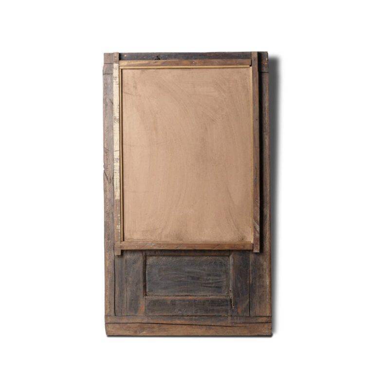 Vintage Teak Wood Life Size Mirror Frame, Vintage Distress Wooden Wall Panel, Indian Haveli Wall Mirror - Purana Darwaza