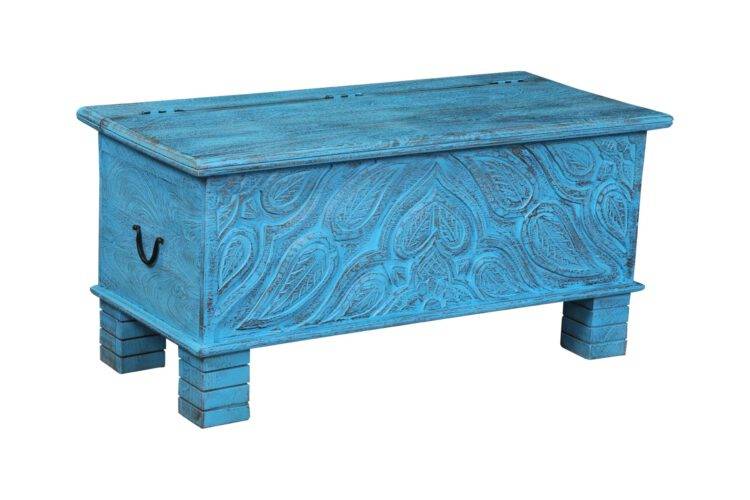 Palermo Wooden coffee table trunk box - Purana Darwaza