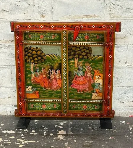 Gokul Hand Painted Wooden Wall Panel