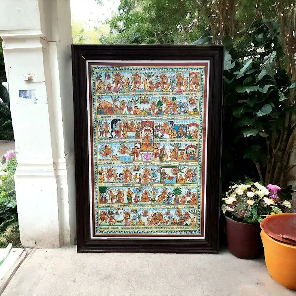 Hanuman Chalisa poster with frame - 29 x 41 inches Extra Large Size