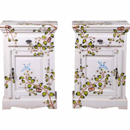 Jaipur Hand painted bedside table set of 2