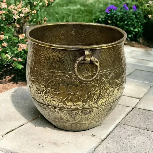 Kamlesh Engraved Brass Pot