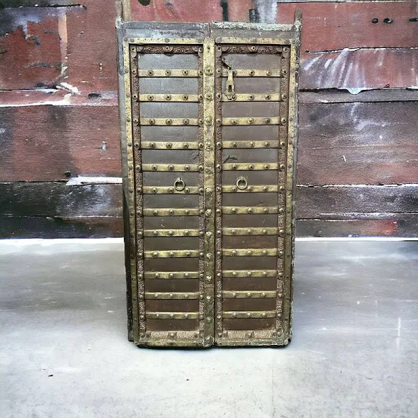 Lakshay Vintage Indian Brass and Wooden Door