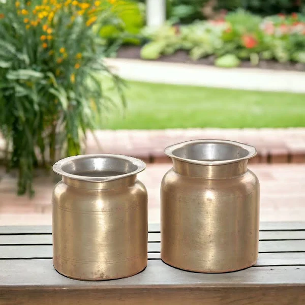 Maahin Vintage Brass Pots set of 2
