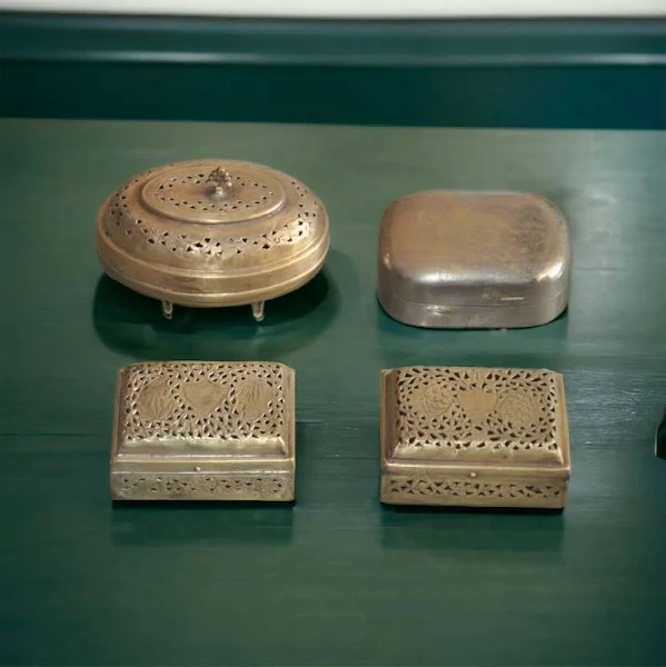 Rahat Vintage Brass Boxes Set of 4