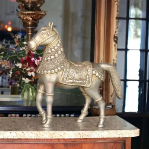 Tapa Vintage Brass Horse Statue
