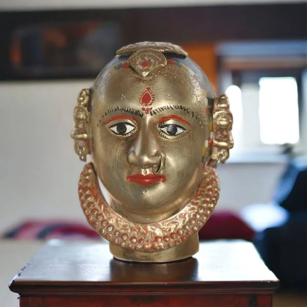 Vintage Brass Gouri Head Sculpture