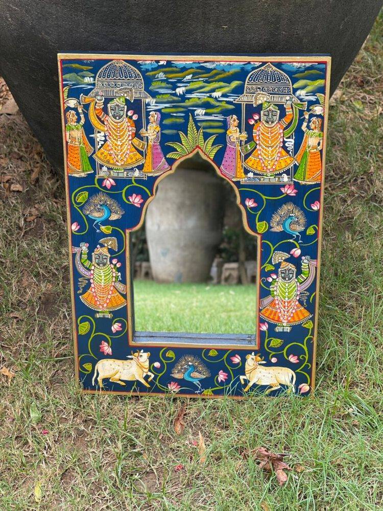 Koramangala Pichwai Mirror frame - Purana Darwaza