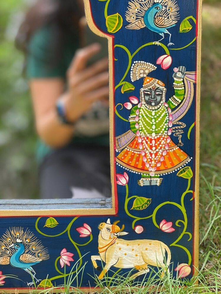 Koramangala Pichwai Mirror frame - Purana Darwaza