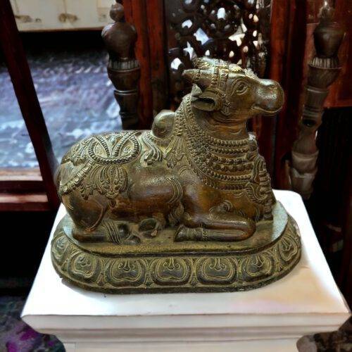 Vintage Intricately Carved Nandi Statue