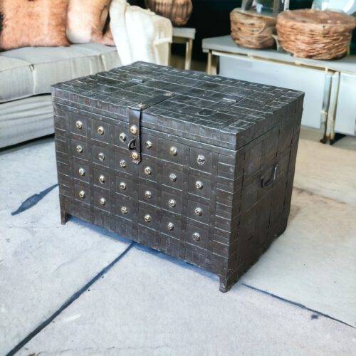 Teak wood and Brass Coffee Table Trunk